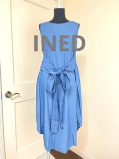 INED イネド　デニムワンピース　リボン　ブルーのサムネイル