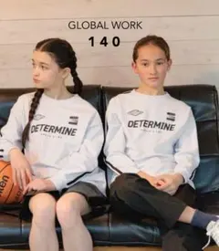 GLOBAL WORK / ヘビロッTEE プリント長袖 キッズ・白杢140のサムネイル