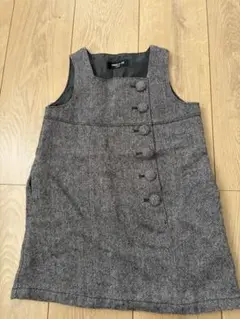 COMME CA ISM ヘリンボーンジャンバースカート 100A
