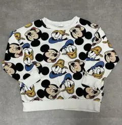 フタフタ futafuta ミッキー ドナルド 総柄　長袖トレーナー 100cm