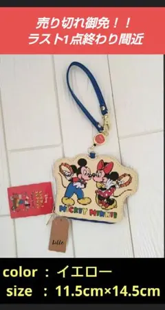 Disneyミッキー&ミニー リール付きパスケース→クリアランスsale