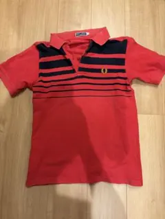 FRED PERRY フレッドペリー　ポロシャツ 赤ボーダー ロゴ刺繍 サイズS