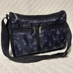 【美品】レスポートサック ミッフィー　ステンシルブラック　デラエブ（ポーチ無し）