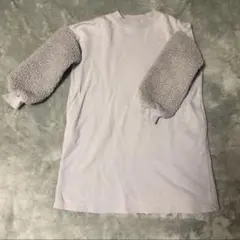 【dev!rock】長袖ボアワンピース（130）ライトグレー