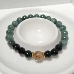 翡翠　ルチルクォーツ　天然石　ブレスレット　パワーストーン