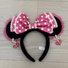 【週末限定値下げ】ミニーカチューシャ　イヤリング付き