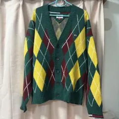 新品未使用TOMMY JEANS アーガイルカーディガン Mサイズ(日本xl)