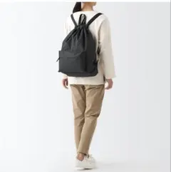 無印良品 撥水 ナップサック ブラックのサムネイル