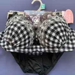 KUROMI チェック柄ブラジャーショーツセット Lサイズ❶