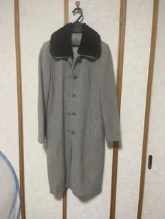 グレー ファー襟 チェスターコート　膝丈　Mサイズ