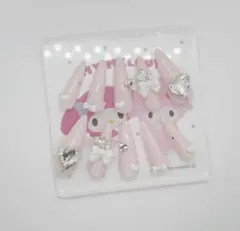 ♡ ネイルチップ 現品 量産型 フレンチガーリー ワンホン ピンク ♡