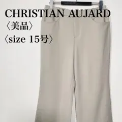 【美品】クリスチャン・オジャール ストレッチ フレアパンツ グレージュ 3L