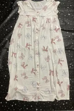 ジェラートピケ　ワンピース　前開き　ロング