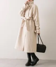 マルチカラーロング丈コート　コート　ベージュ　オリーブデオリーブ　ロング