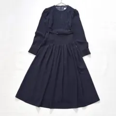 美品✨CELFORD バックサテンプリーツワンピース フォーマル 紺 36