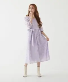 ビーラディエンス　ワンピース　レース　ラベンダー