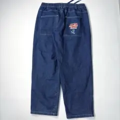 【美品】サンタクルーズ デニム バギーパンツ ロゴ刺繍 SANTA CRUZ M