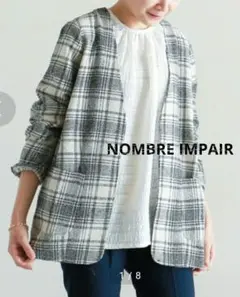 【NOMBRE IMPAIR】サマーツィード ノーカラージャケット フリーサイズ