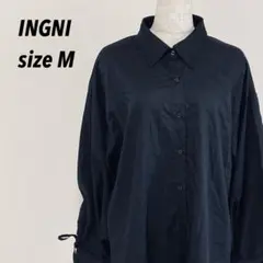 美品★INGNI イング 2Way バックドロストシャツ 長袖 ブラック M