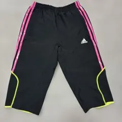 adidas ジャージパンツ 黒/ピンク/黄緑