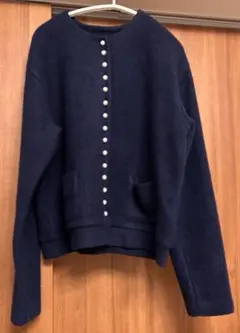 SHIPS パール モチーフ ボタン ジャッカル カーディガン