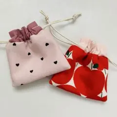 【M072】ミニミニ巾着2点セット　ハンドメイド　小物入れ　ミニポーチ