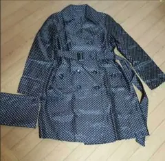 土日限定‼️ブラックドット柄トレンチレインコート