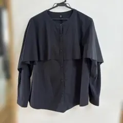 GU ケープカラーシャツ ブラック Lサイズ　351691