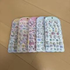 新品　コットンパフィーシール　サンリオ　キティ　シナモロール　シマエナガ　5種