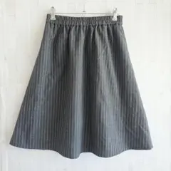 chocol raffine robe フレアスカート M グレー ストライプのサムネイル