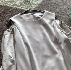 セルフォード 膝丈ワンピース ボリュームスリーブ 肩空き アイボリー 38