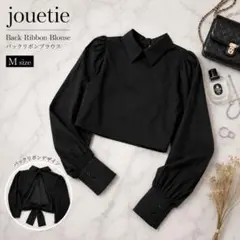 jouetie ジュエティ バックオープン リボンブラウス ブラック Mのサムネイル