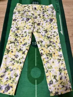 アディダス パンツ イエロー×グリーン 花柄 adipure レディース Lのサムネイル