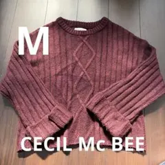 CECIIL McBEE バーガンディ ニット セーター M