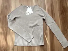 【UNIQLO】新品未使用　3Dコットンリブボートネックセーター　グレー