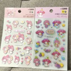 【韓国ダイソー　マイメロディ】MY MELODY キャラクターシール 2枚セット