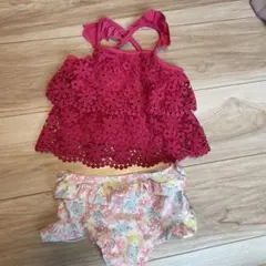 100 女の子向けセパレート水着　ピンク