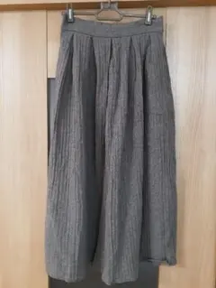 タイムセール！SM2　ヘリンボーン　ロングスカート　毛　麻　綿　ペチスカート付き