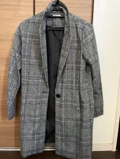 チェック　ロングコート