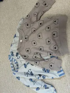 クマと車のプリント トレーナー 80サイズ　薄手