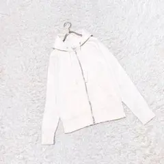 無印良品 MUJI 綿100% フルジップパーカー オフホワイト 白 L