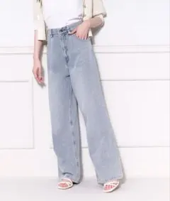 apres jour アソートハイウエストワイドデニム　ブルー