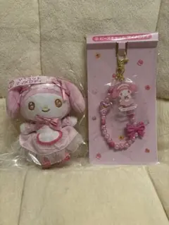 サンリオマイメロディ ぬいぐるみマスコットとビーズチャームセット　1番くじ