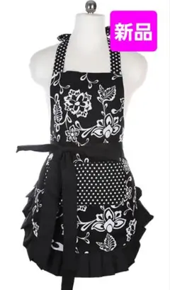 【新品】 大人可愛い 花柄エプロン②