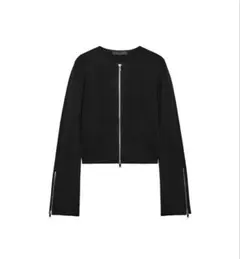 【新品未使用タグ付き】ZARA ジッパーニットカーディガン