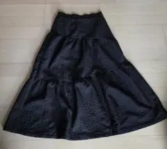 フレアスカート 黒 ロングスカート