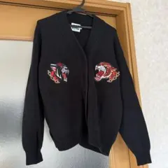 チュウカタベタイ TIGER KNIT cardigan 黒 black M
