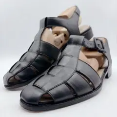 美品✨Luca Grossi レザー グルカサンダル 黒 37 イタリア製 本革のサムネイル