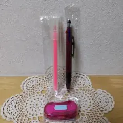 プラス ノリノビーンズ テープのり タッチペン付3色ボールペン 蛍光ペン セットのサムネイル