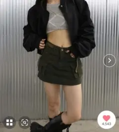 カーゴミニスカート mサイズ　カーキ